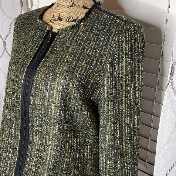 ECRU TWEED CROPPED JACKET - Picture 3 of 10